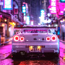 Nissan GTR R34 Japanese Neon Street A Thrilling Live Wallpaper for Chrome  screen for extension Chrome web store in OffiDocs Chromium