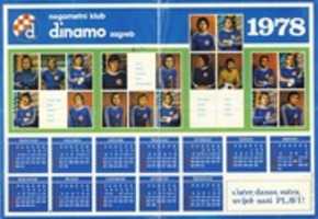 Free download Nogometni klub Dinamo Zagreb kalendar 1978. free photo or picture to be edited with GIMP online image editor