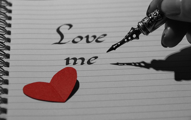 Free download notebook red black white love me free picture to be edited with GIMP free online image editor