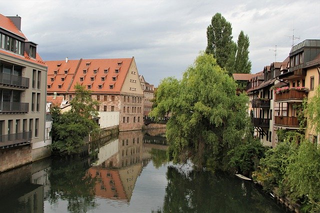 Free download Nuremberg River Reflection -  free photo or picture to be edited with GIMP online image editor