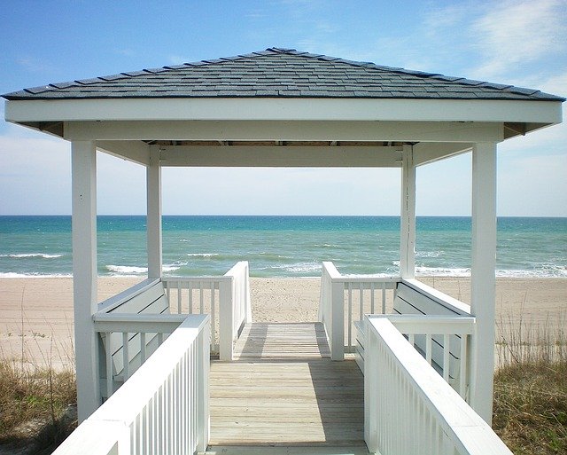 Free download Ocean Gazebo Beach -  free photo or picture to be edited with GIMP online image editor