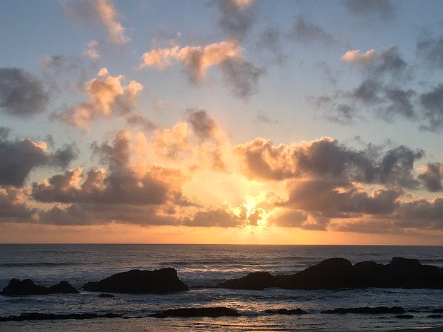 הורדה חינם Ocean Sunset Pacific - תמונה או תמונה בחינם לעריכה עם עורך התמונות המקוון GIMP