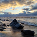 Ocean waves and rocks  screen for extension Chrome web store in OffiDocs Chromium