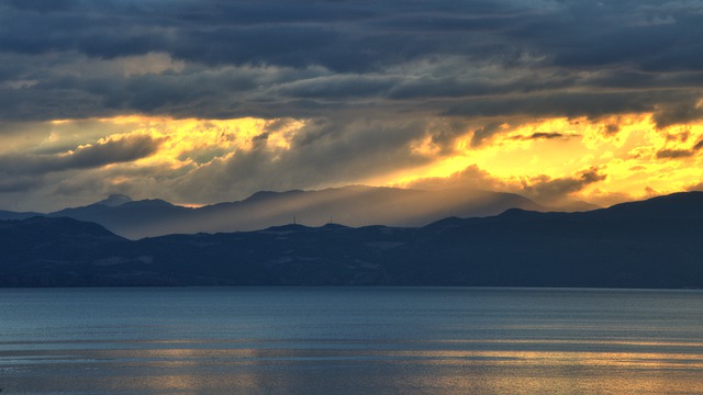 Free download ohrid lake mountains clouds free picture to be edited with GIMP free online image editor