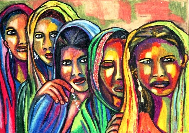 Free download Oil Pastel Women Artistic -  free illustration to be edited with GIMP free online image editor