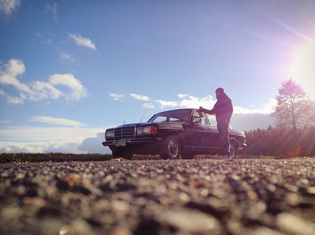 Free download old car fall mercedes benz man free picture to be edited with GIMP free online image editor