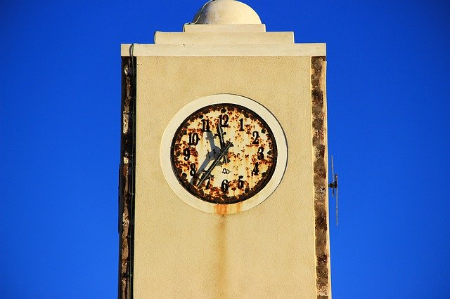 Free download Old Clock Rusty Santorini -  free photo or picture to be edited with GIMP online image editor