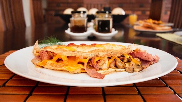 Free download omelette breakfast dish meal bacon free picture to be edited with GIMP free online image editor