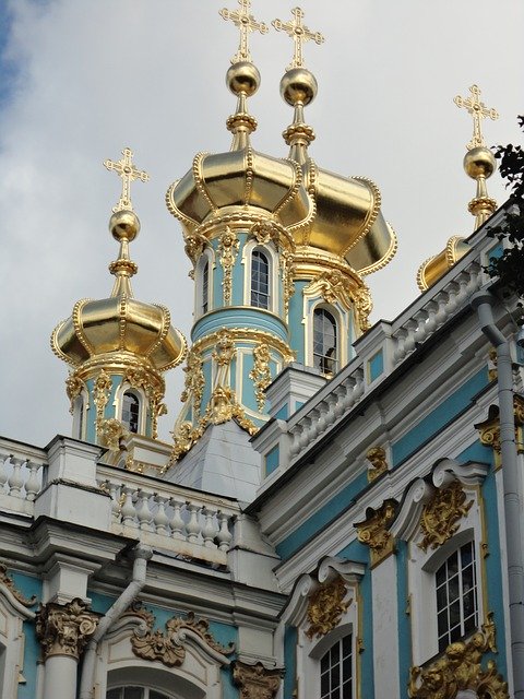 Téléchargement gratuit Onion Domes Catherine Palace St - photo ou image gratuite à modifier avec l'éditeur d'images en ligne GIMP