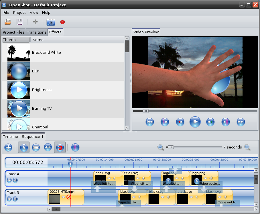 OpenShot video editor screenshot