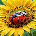Orange beetles and sunflowers Wallpaper  screen for extension Chrome web store in OffiDocs Chromium
