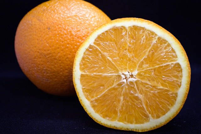 Free download orange fruit food slice half free picture to be edited with GIMP free online image editor