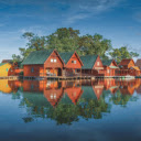 Orange houses  screen for extension Chrome web store in OffiDocs Chromium