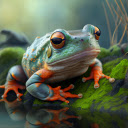 Orange yellow legged frog  screen for extension Chrome web store in OffiDocs Chromium