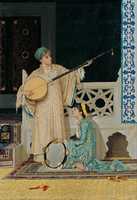 Free download Osman Hamdi Bey, Two Musician Girls free photo or picture to be edited with GIMP online image editor