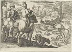 दस शिकार दृश्यों (1609) के एक सेट से शुतुरमुर्ग का शिकार मुफ्त डाउनलोड करें जीआईएमपी ऑनलाइन छवि संपादक के साथ संपादित करने के लिए मुफ्त फोटो या तस्वीर