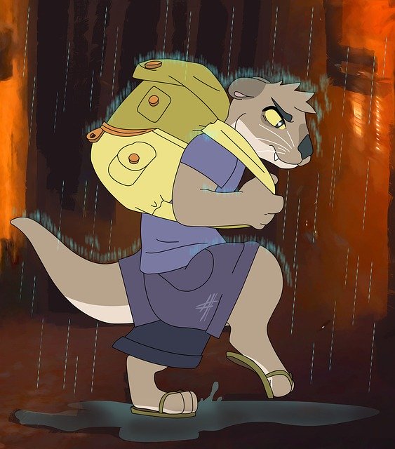 Free download Otter Furry Rain -  free illustration to be edited with GIMP free online image editor