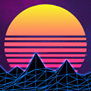 Outrun Theme  screen for extension Chrome web store in OffiDocs Chromium
