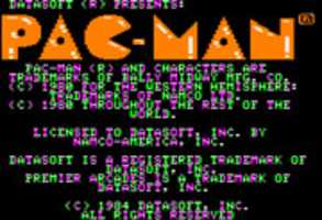 무료 다운로드 Pac Man ( Datasoft) 제목 화면 무료 사진 또는 GIMP 온라인 이미지 편집기로 편집할 사진