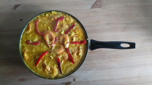 Descarga gratuita Paella Kitchen King Prawns - foto o imagen gratuita para editar con el editor de imágenes en línea GIMP