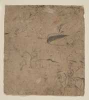 Free download Page from a Sketchbook Showing Rulers on Horseback, Boars, and a Palace Scene free photo or picture to be edited with GIMP online image editor