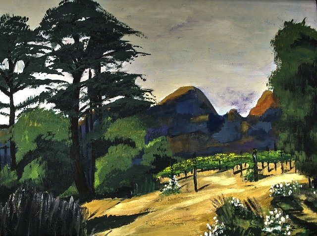 Free download Painted Landscape Acrylic Paint -  free illustration to be edited with GIMP free online image editor