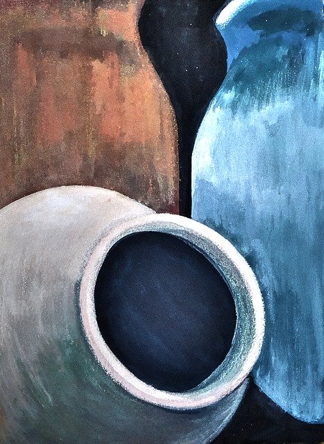 Free download Painted Pots Acrylic Paint -  free illustration to be edited with GIMP free online image editor