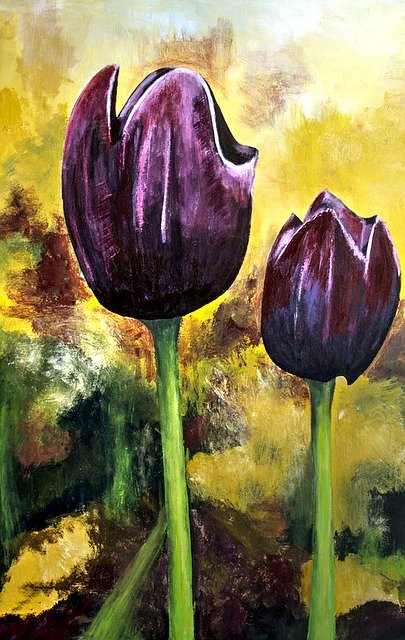 Free download Painted Tulips Acrylic Paint -  free illustration to be edited with GIMP free online image editor