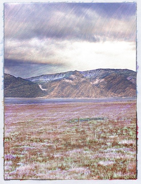 Free download Painting Landscape Mountains -  free illustration to be edited with GIMP free online image editor