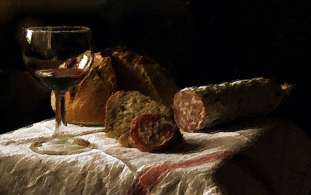 Free download Painting Snack Still Life -  free illustration to be edited with GIMP free online image editor