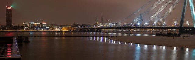 Muat turun percuma Panorama Night City - foto atau gambar percuma untuk diedit dengan editor imej dalam talian GIMP