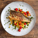 Pan Seared Sea Bass with Summer Vegetable Sauté  screen for extension Chrome web store in OffiDocs Chromium