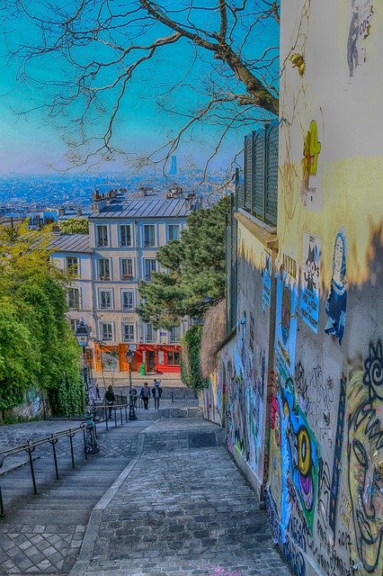 הורדה חינם Paris Montmartre Stairs - תמונה או תמונה בחינם לעריכה עם עורך התמונות המקוון GIMP