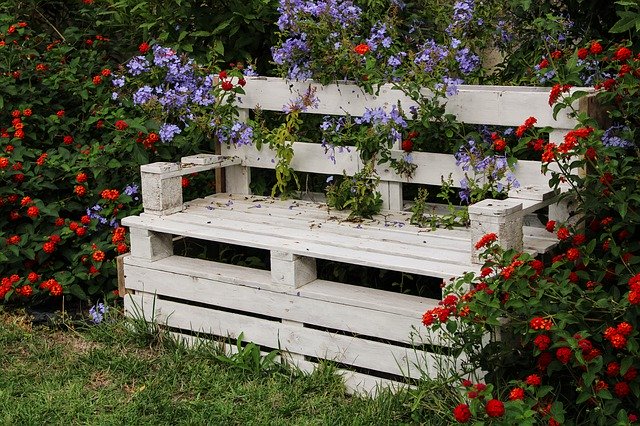 Free download Park Bench White Garden -  free photo or picture to be edited with GIMP online image editor