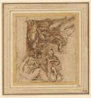 Free download Parmigianino, Two Studies For A Holy Family free photo or picture to be edited with GIMP online image editor
