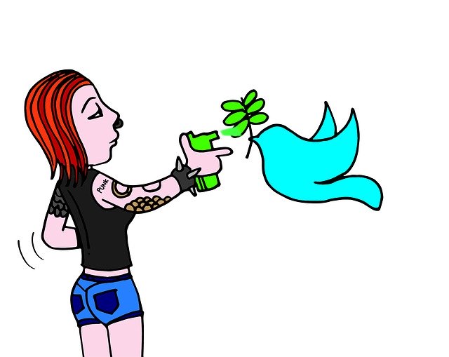 Free download Peace Dove Girl -  free illustration to be edited with GIMP free online image editor