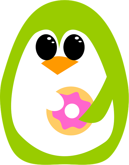 Free download Penguin Green Donut -  free illustration to be edited with GIMP free online image editor