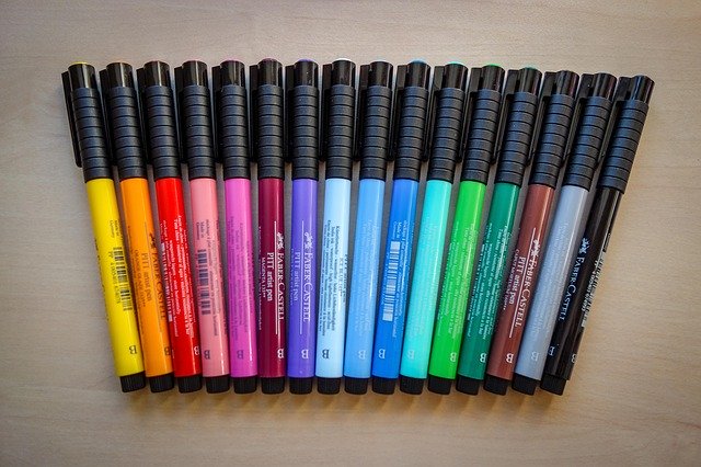 Free download Pens Colorful Draw -  free photo or picture to be edited with GIMP online image editor