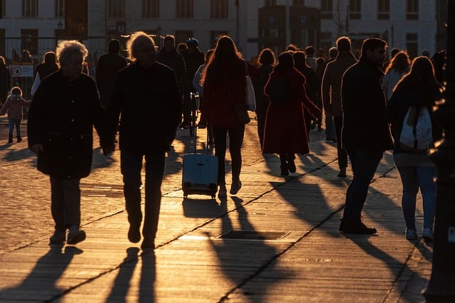 Free download people road pedestrians evening sun free picture to be edited with GIMP free online image editor