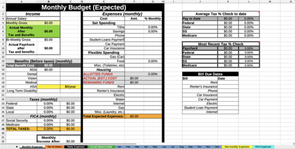 Template Microsoft Personal Budget (bi-monthly paychecks) for OffiDocs