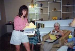 Free download Photograph, AAUW New Member Orientation, April 1999, Woman Distributes Documents free photo or picture to be edited with GIMP online image editor