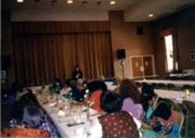 Free download Photograph, Meeting at St. Pauls Lutheran Church, March 1999, Crowd at a Table free photo or picture to be edited with GIMP online image editor