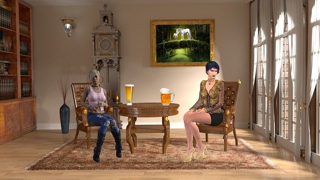Free download Photomontage Beer Women Royal -  free illustration to be edited with GIMP free online image editor