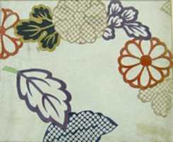 Free download Piece from a Kosode with Chrysanthemums and Leaves free photo or picture to be edited with GIMP online image editor