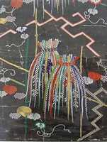 Free download Piece from a Kosode with Decorated Rice Sheaves free photo or picture to be edited with GIMP online image editor