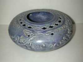 Free download Pierced Blue Pot with Animals and Vegetal Scroll free photo or picture to be edited with GIMP online image editor