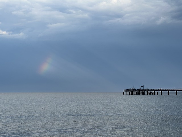 Free graphic pier sea rainbow beach to be edited by GIMP free image editor by OffiDocs