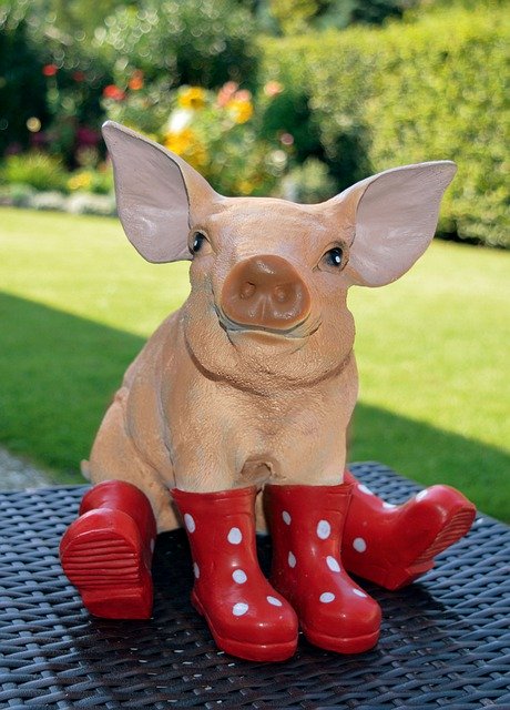 Free download Pig Garden Figurines Red Rubber -  free photo or picture to be edited with GIMP online image editor
