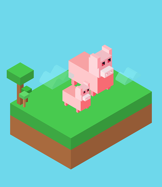 Free download Pig Isometric Island -  free illustration to be edited with GIMP free online image editor