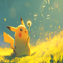 Pikachu Blowing Dandelion Fluffy Seeds Live Wallpaper 4K  screen for extension Chrome web store in OffiDocs Chromium
